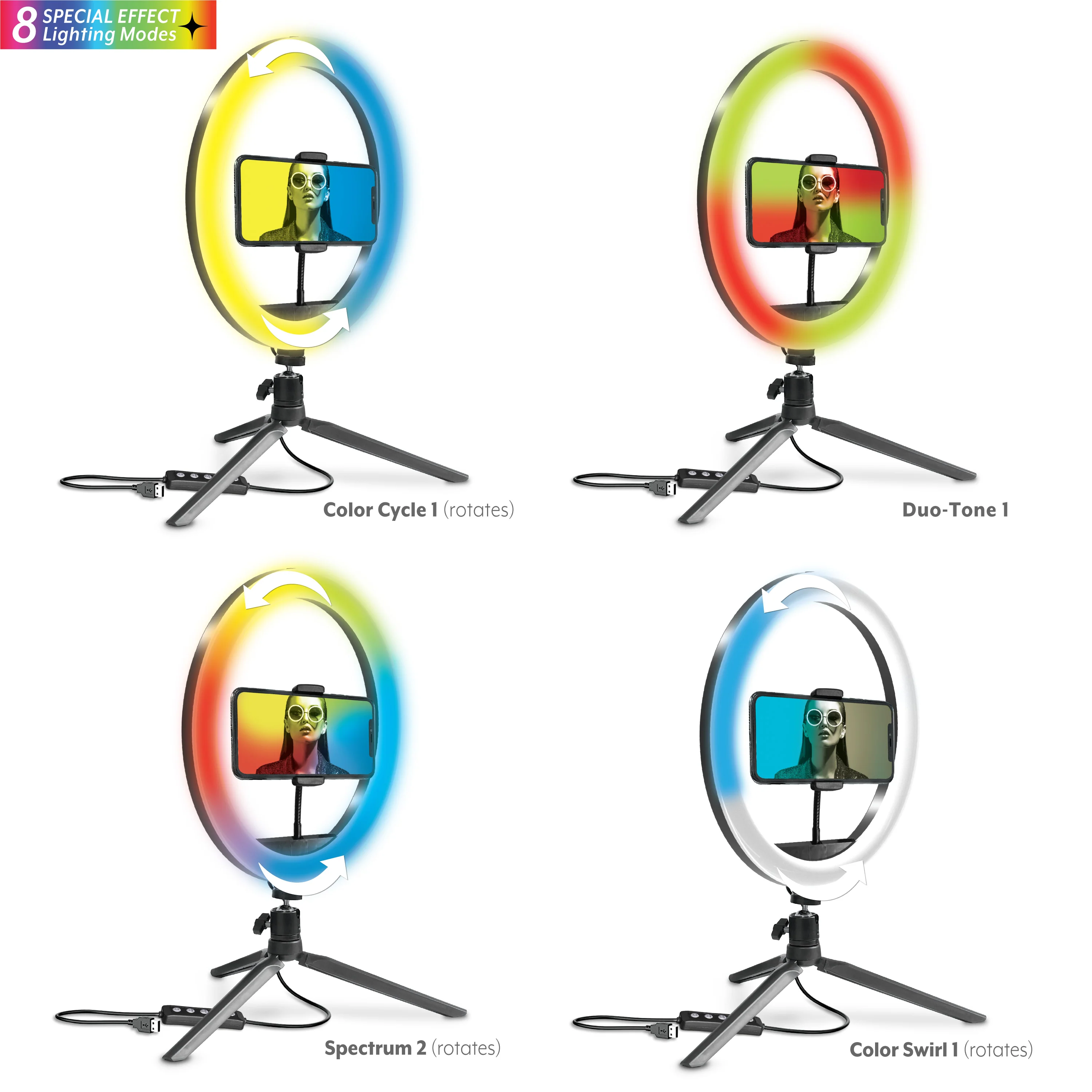 10" RGB Selfie Ring Light Studio Kit - Image 3
