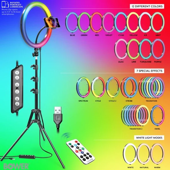 12" RGB Ring Light Studio Kit, with Special Effects - Image 4