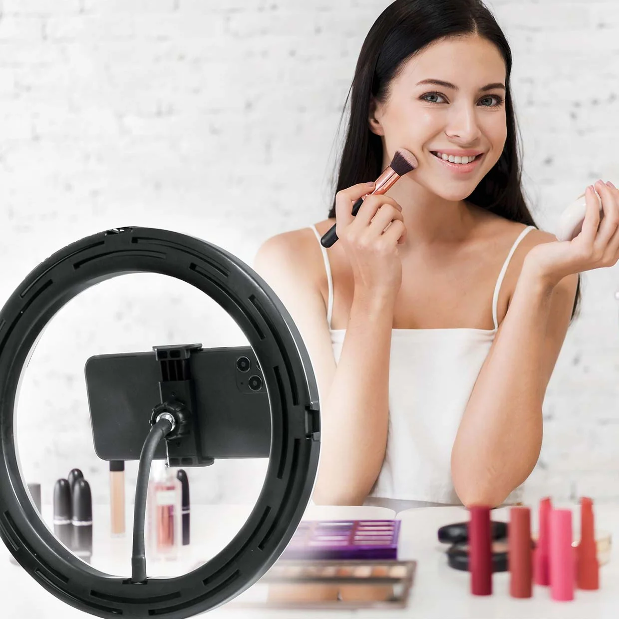 8'' LED Ring Light Table Top Tripod - Image 4