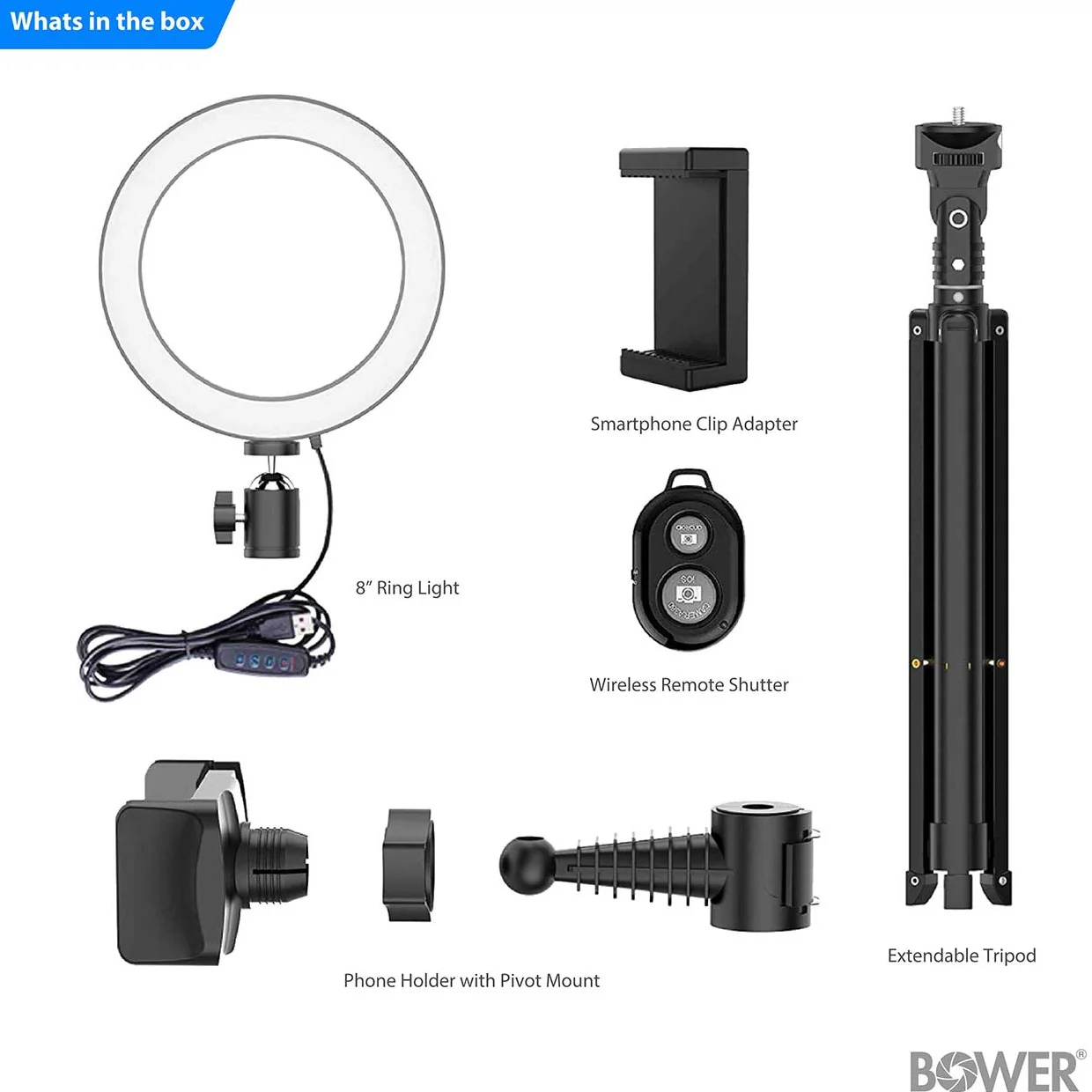 8" Ring Light Studio w/ 51'' Tripod - Image 5