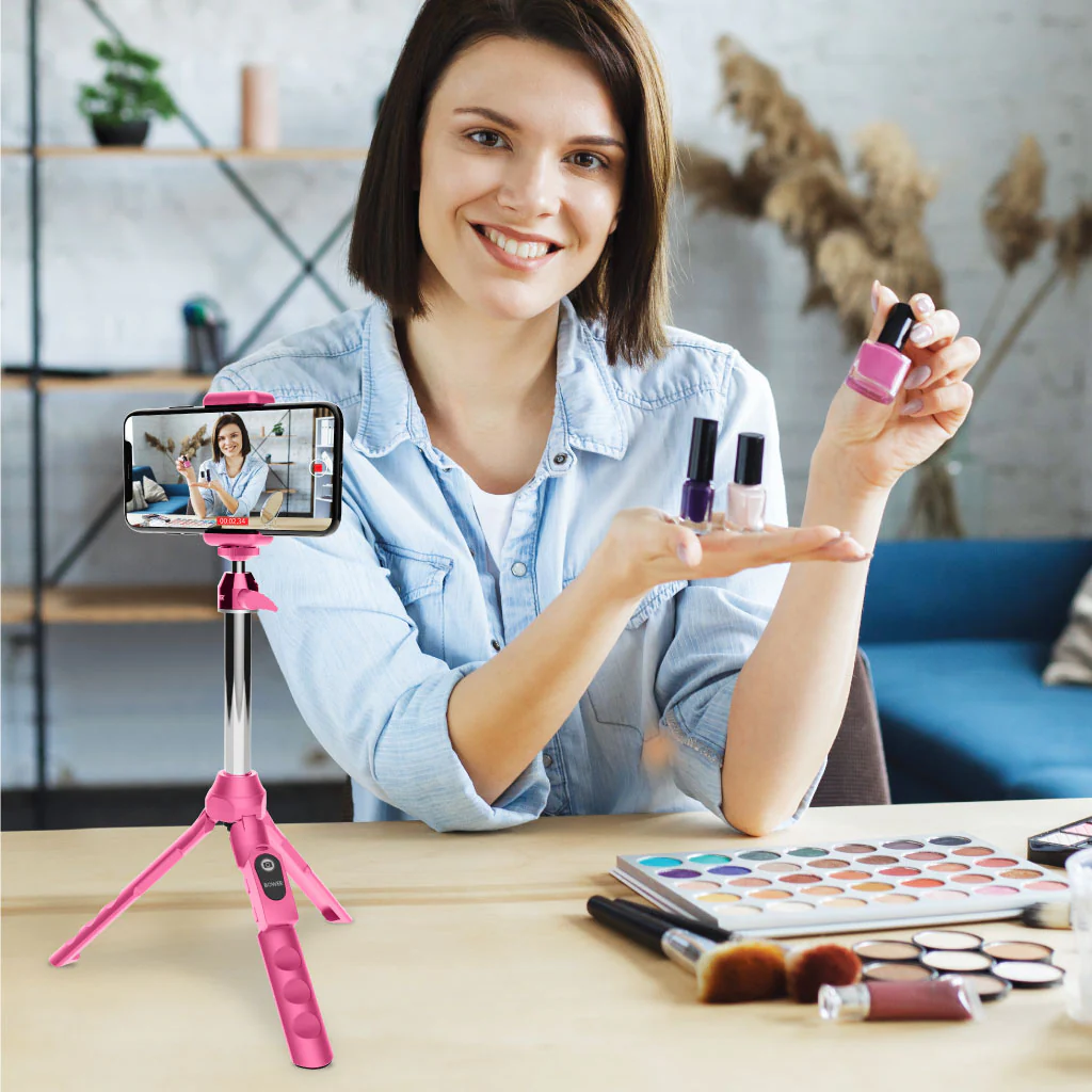 Bower 6-in-1 Tripod Selfie Stick (Pink) - Image 8