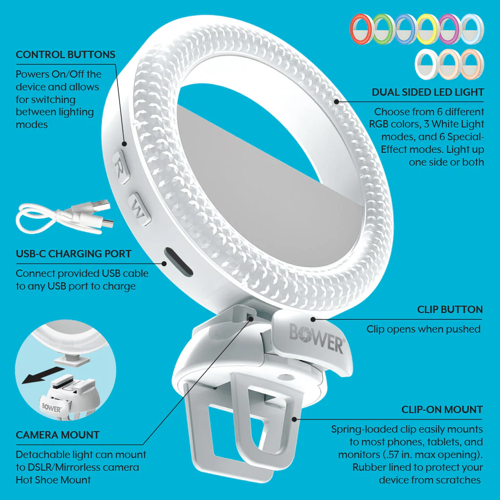 Dual Sided Clip on Light with Camera Mount - Image 6