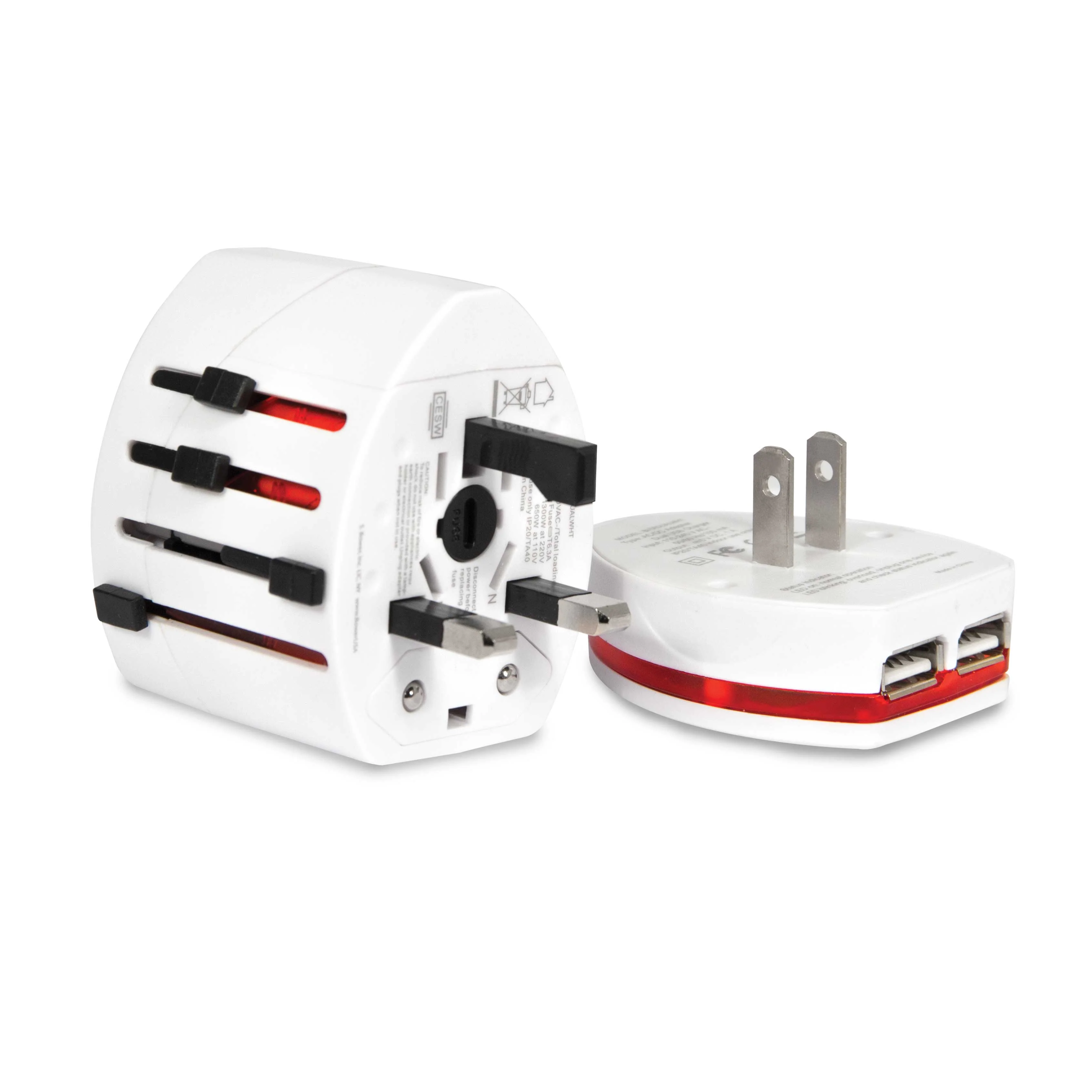International Travel Adapter in Black or White - Image 3